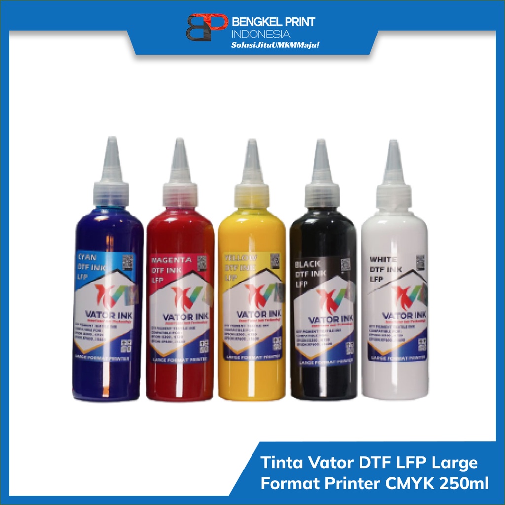 Tinta Vator DTF LFP Large Format Printer CMYK 250ml