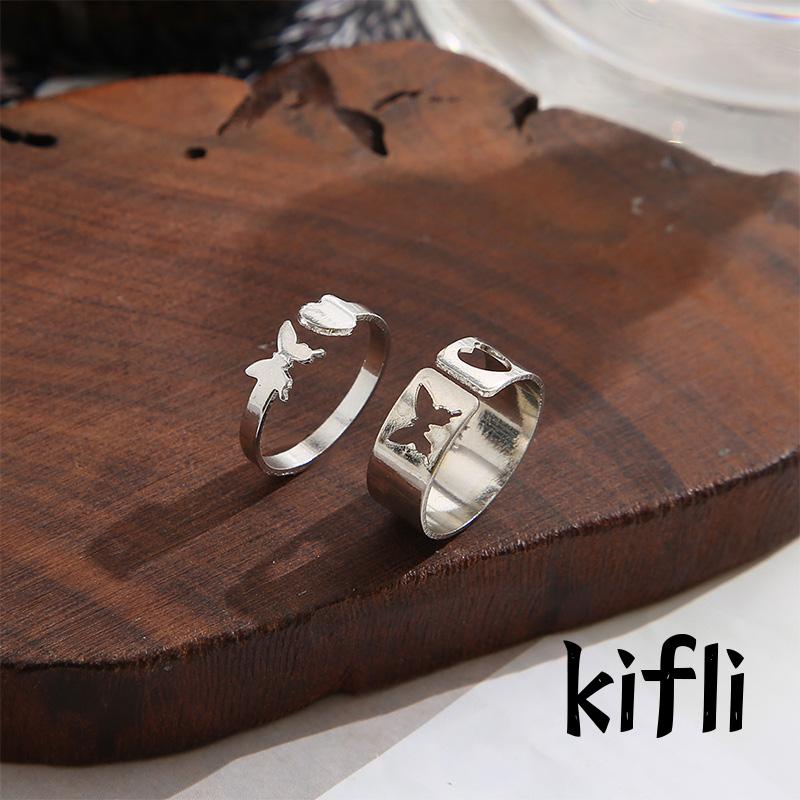 Cincin Model Terbuka,Desain Kupu-Kupu Hollow Out,Untuk Pasangan