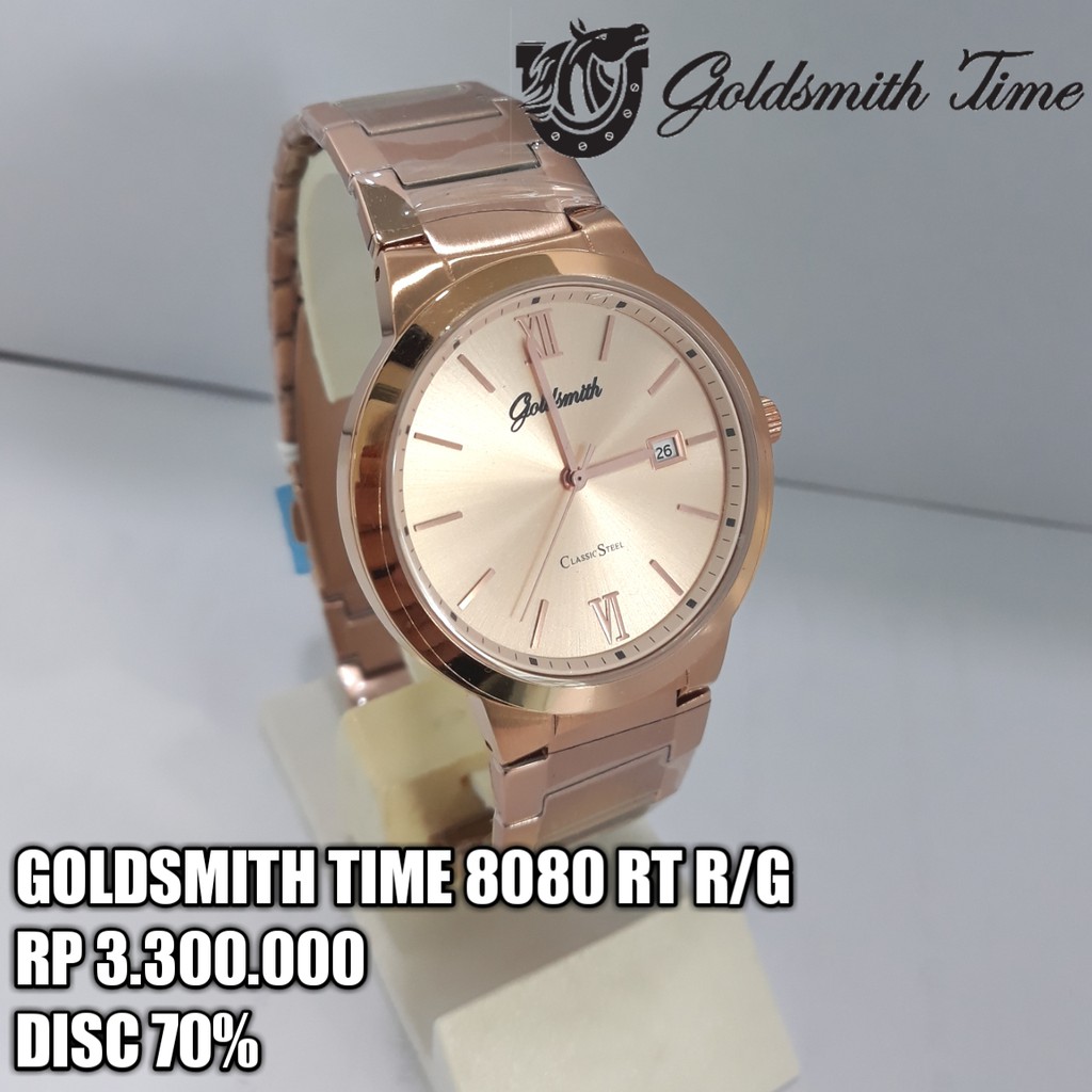 Jam Tangan Goldsmith Time 8080 Original Stainless Steel Rosegold