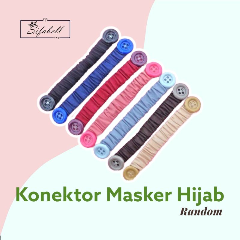 Konektor Masker Hijab Connector Jilbab Kain / Tali Masker Hijab