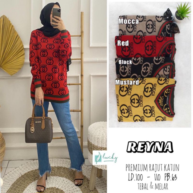 RZ - COD / RESTOCK Gucci Ring #3 Reyna Sweater Rajut import, atasan wanita rajut halus tebal.