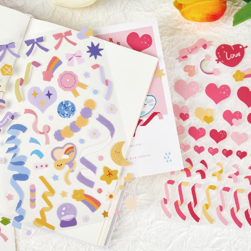 [MILOLI] 1Pc PARTY RIBBON Stiker Hias Deco Jurnal Scrapbook DIY Planner - B0133-5