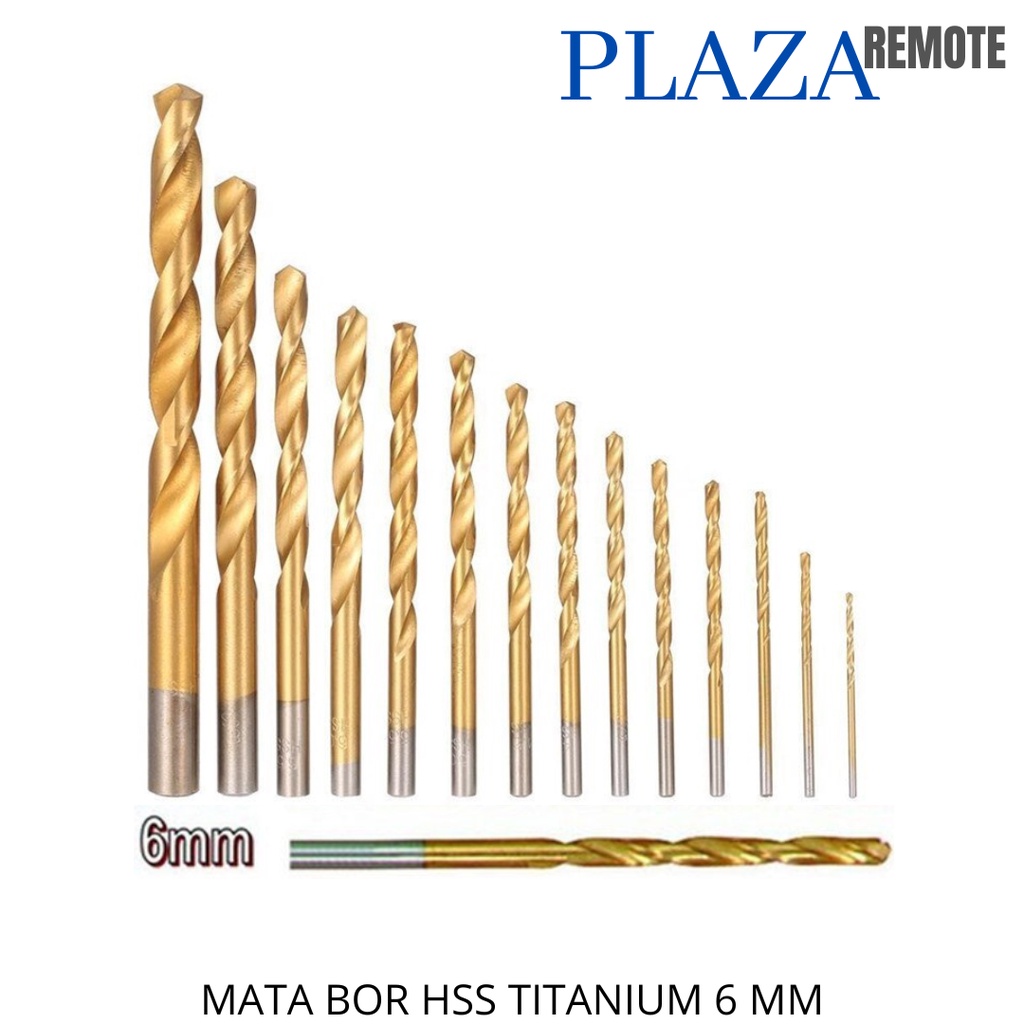 MATA BOR HSS TITANIUM COATED KAYU LOGAM BESI ALUMUNIUM 6 MM