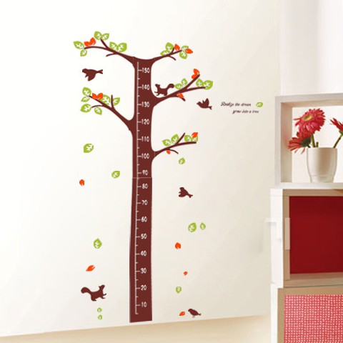 RELIZA WALL STICKER PENGUKUR TINGGI BADAN POHON TREE GROW UP STIKER DINDING