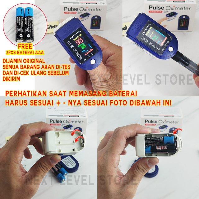 Oximeter Fingertip LK88 ORIGINAL - FREE BATERAI - Oxymeter Oksigen