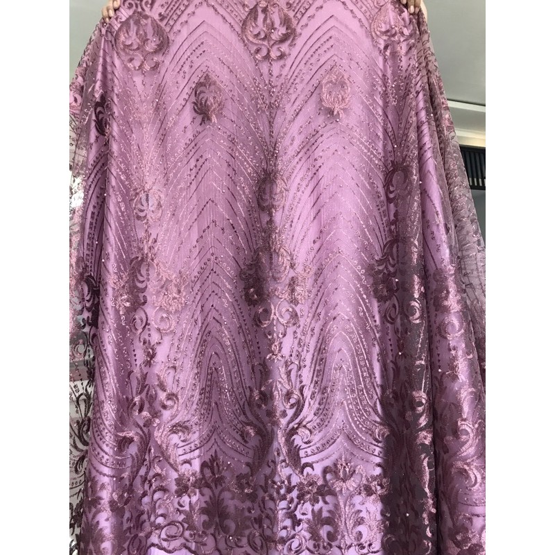 kain tulle bordir elisaab/kain kebaya dan gaun