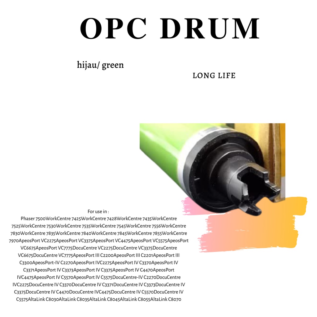 OPC Drum Xerox WorkCentre 7525 7530 7535 7545 7556 7830 DC C2270 3370 3375 4470 5570 Hijau Fuji