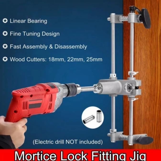 NEW X Door Lock Mortiser Jig Kit Alat Pembuat Lobang Kunci Pintu