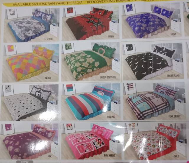 Bedcover California Queen Rumbai Ukuran 160x200 cm Katun Selembut Sutra Kualitas Premium