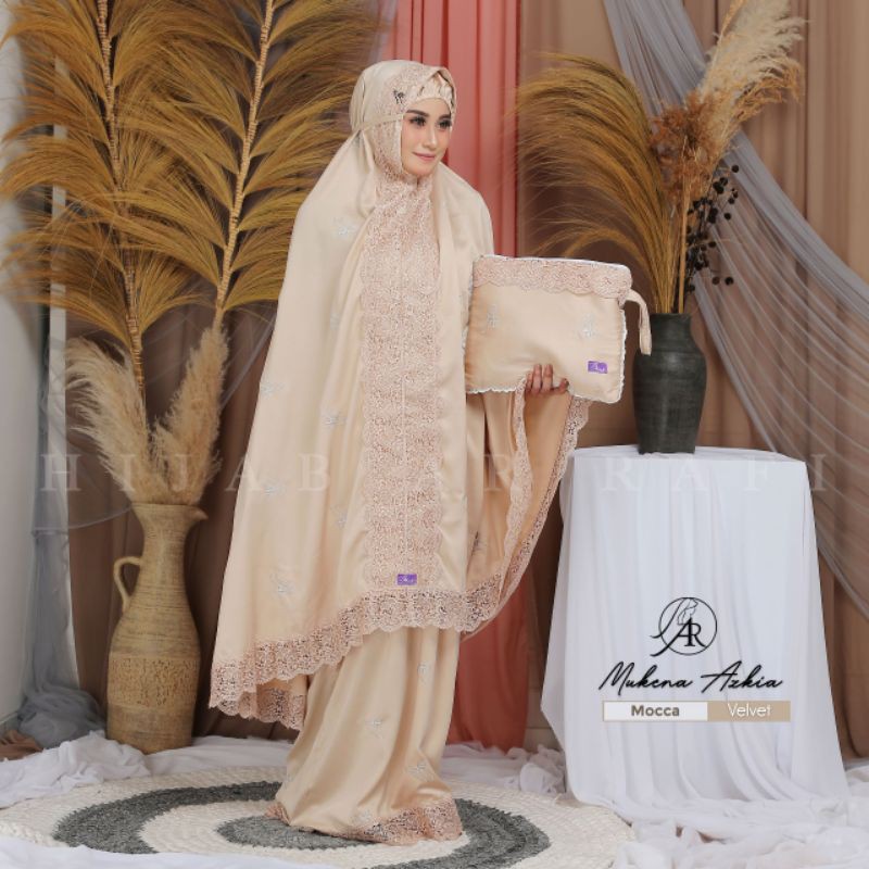 (HIJAB ARRAFI) Mukena Azkia Bahan Velvet