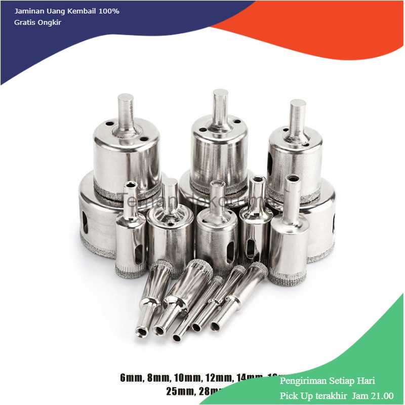 TD-DFA Taffware Mata Bor Diamond Coated Hole Drill Bit 6mm-50mm 16 PCS DK650