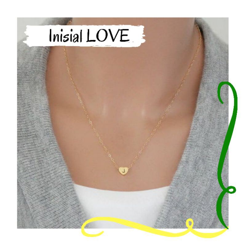kalung love huruf Bolak balik