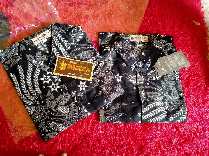 Ruzza Batik Anak Ukuran 0-15 Tahun Kemeja Laki-laki Balita Sd Smp Motif Manggar Abu Sogan Couple