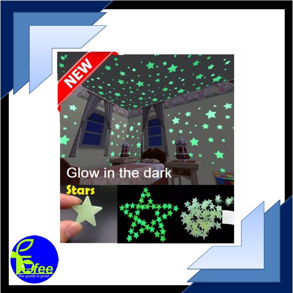 [IMPORT] - Sticker Glow In The Dark 100pcs Bintang Kecil Star Light Kode SG1