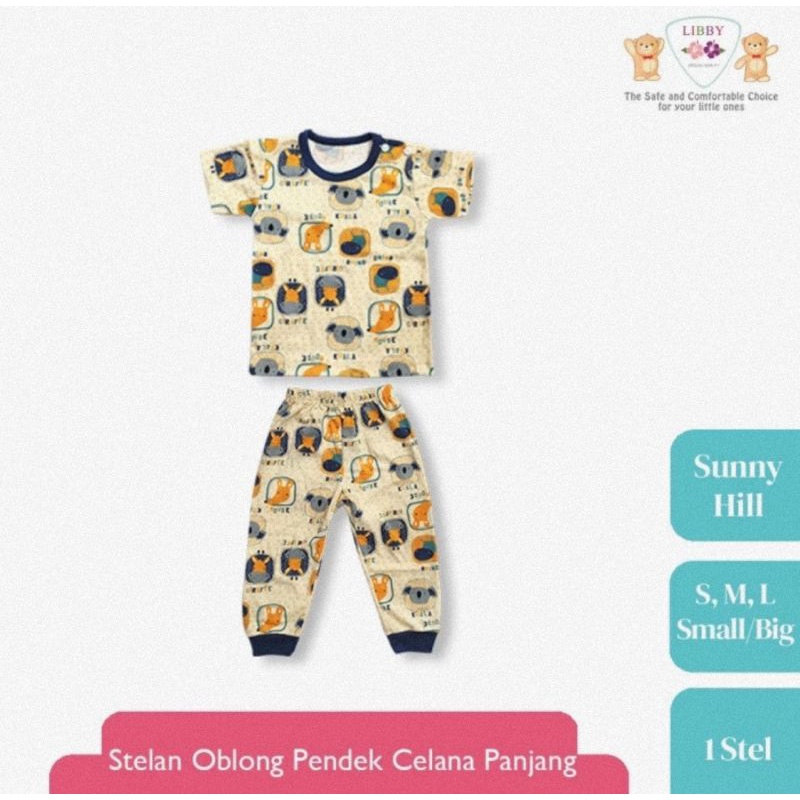 Libby Setelan Baju Lengan Pendek Celana Panjang Motif Sunny Hill (KP) - Setelan Anak