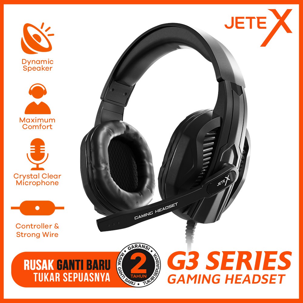 Headset Gaming I Headphone Gaming with Noise Cancelling JETEX G3 - Garansi 1th