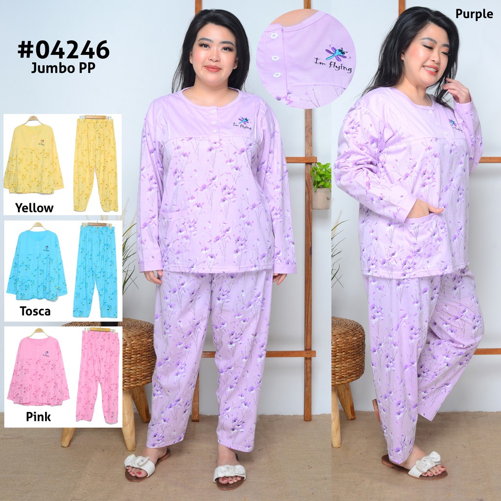  Baju  Tidur Wanita  Dewasa  Bahan Kaos Ukuran Jumbo JPP 04230 