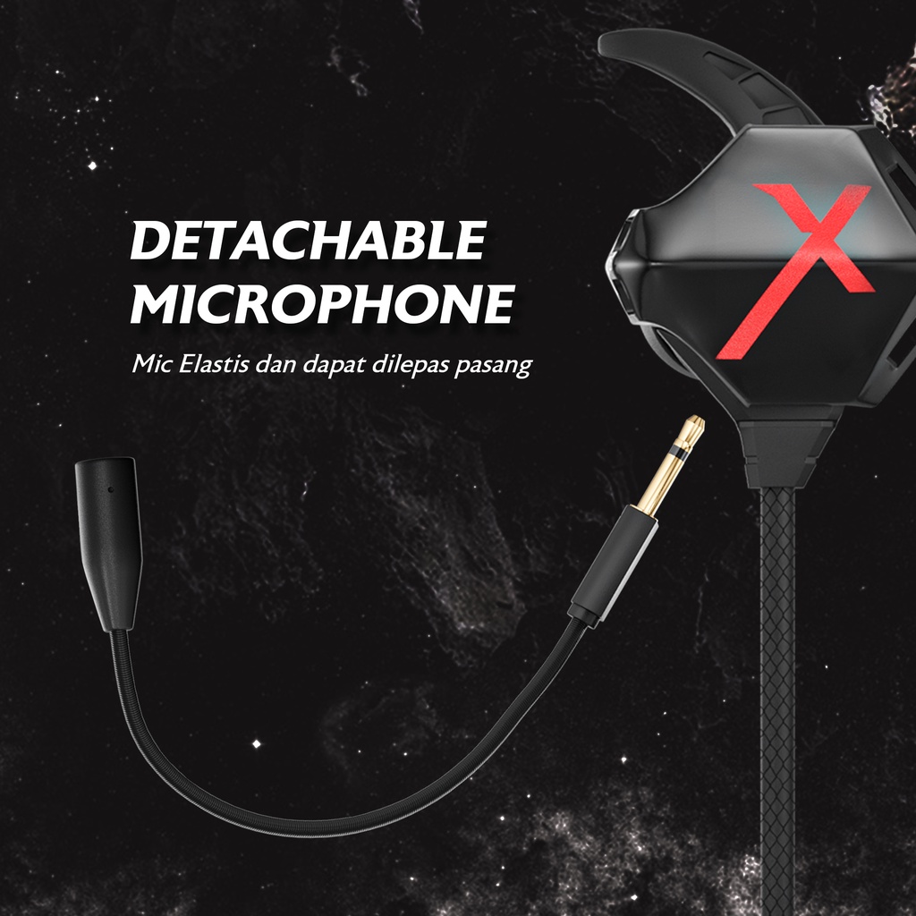 Headset Gaming JETEX HX10 Earphone Gaming Mic  - Garansi 2 Tahun Rusak Tukar Baru