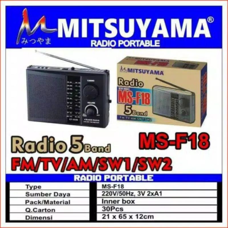 RB Radio MITSUYAMA MS-18 Model Jadul Radio AM FM Jadul Klasik