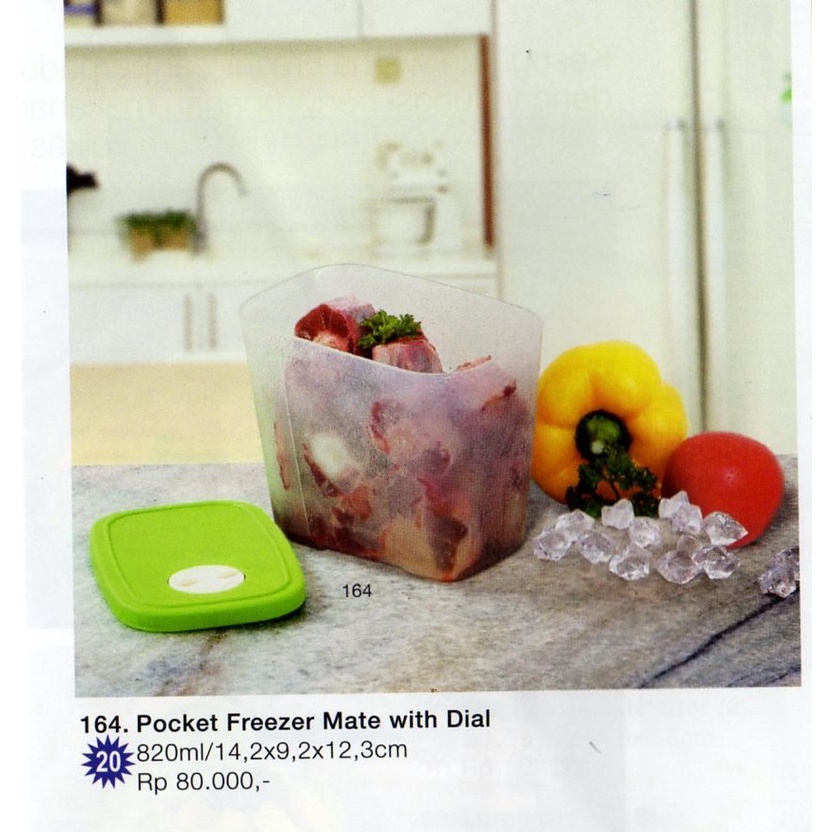 tupperware pocket freezermate with dial hijau - pocket freezer mate - tempat makanan di kulkas