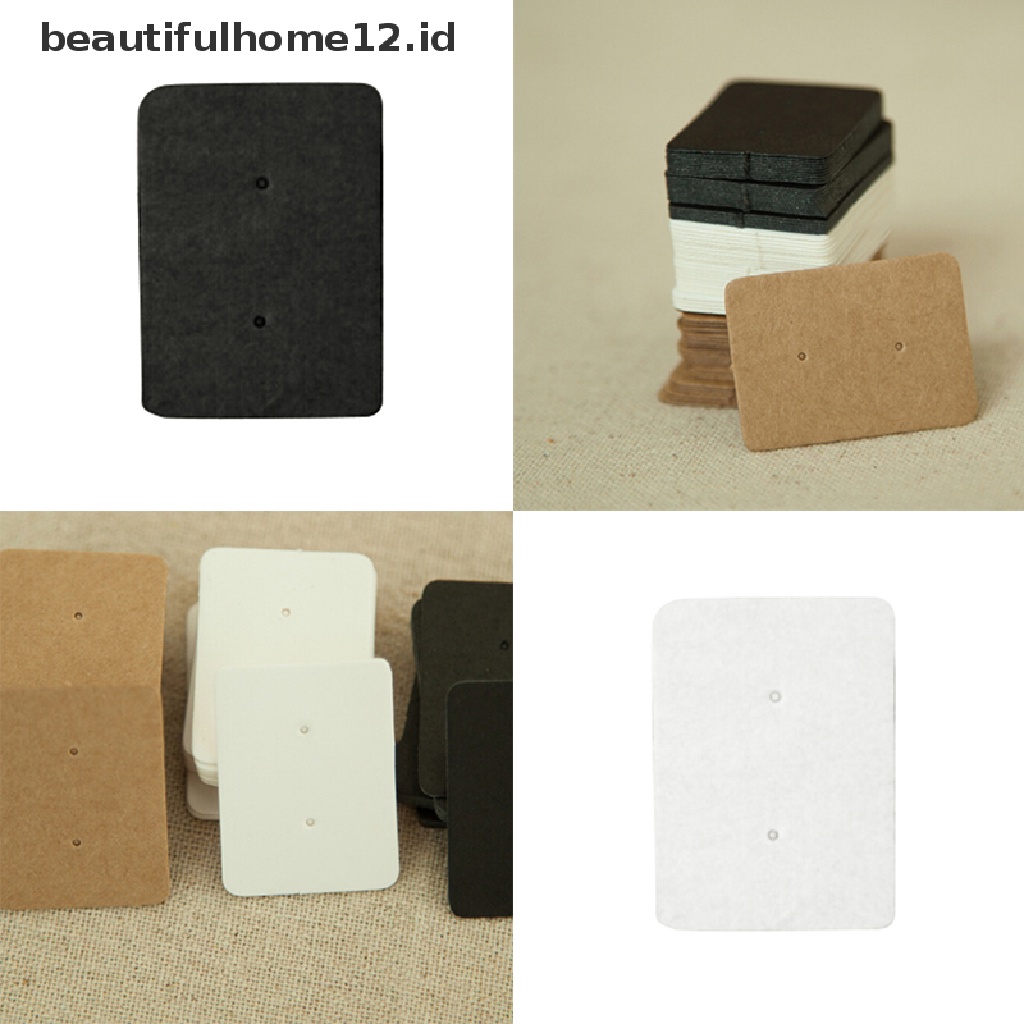 【beautifulhome12.id】 50PCS Pro Display Type Earring Ear Studs Holder Hang Hanging Kraft Paper Cards .