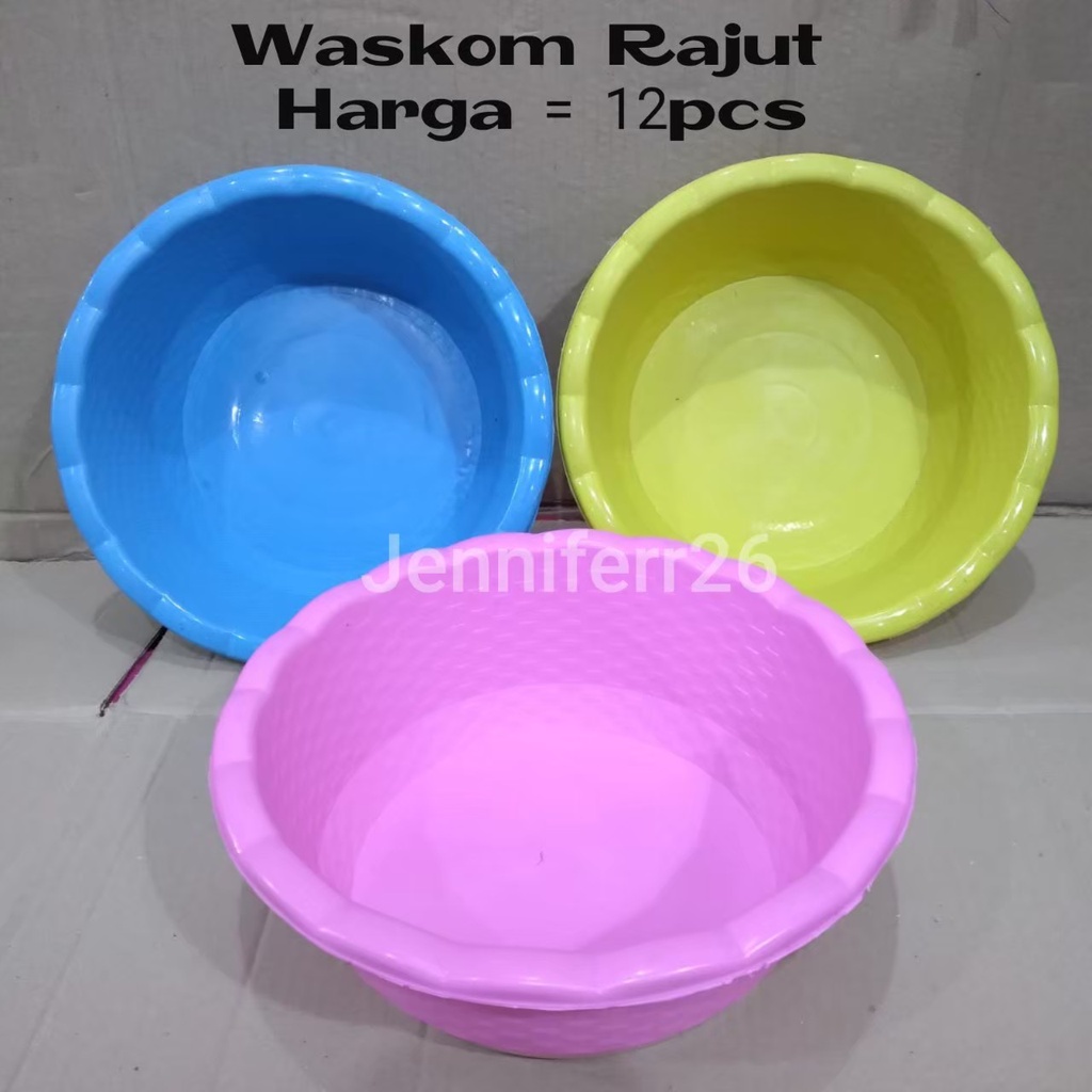 Isi 12 PCS Waskom Rajut /Waskom Plastik/Waskom berkatan /Baskom Hajatan/Baskom