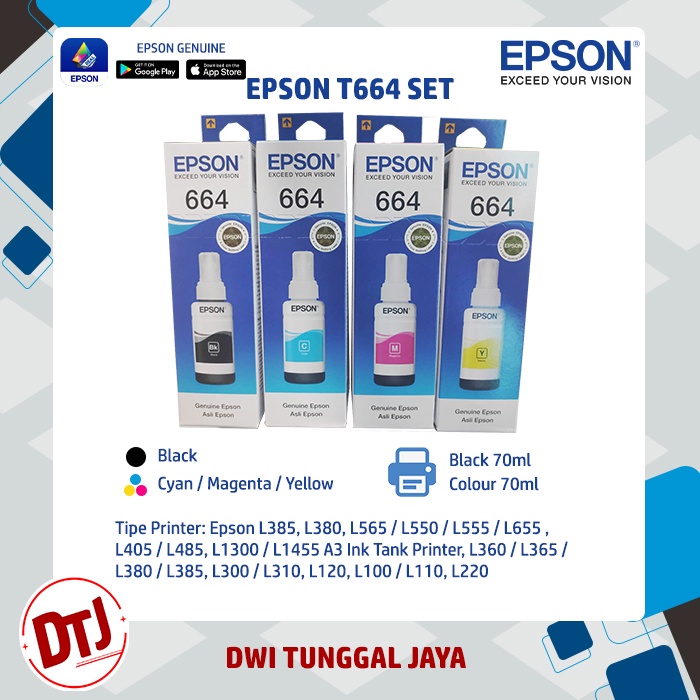 Tinta Epson 664 Black, Cyan, Magenta, Yellow Original (SET)