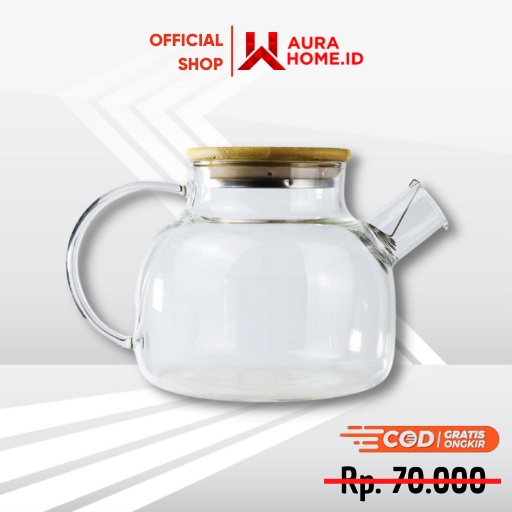 Teko Pitcher Teh Chinese Teapot Maker Glass 1L / Teko Teh Tahan Panas Pitcher Teapot Chinese Maker /