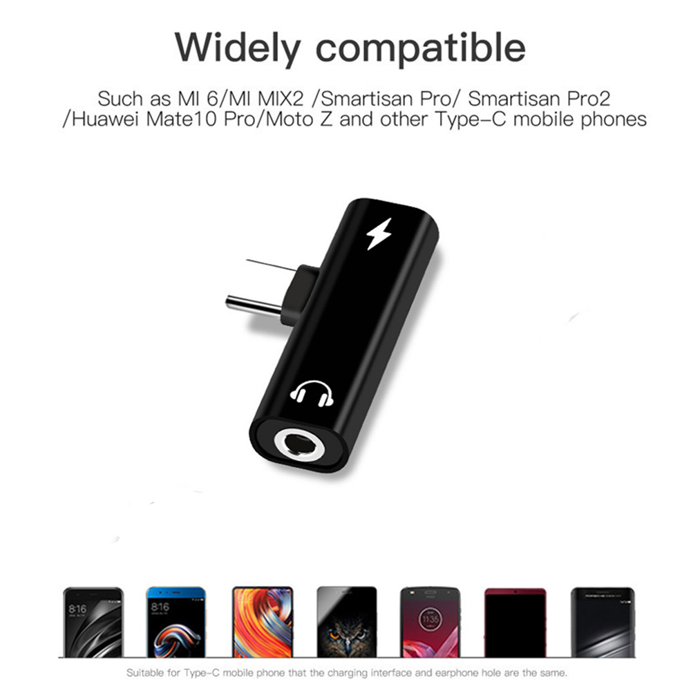 2 In 1 Adapter Konverter Usb Tipe-C Ke Jack Audio Aux 3.5mm Bentuk T Untuk Headphone