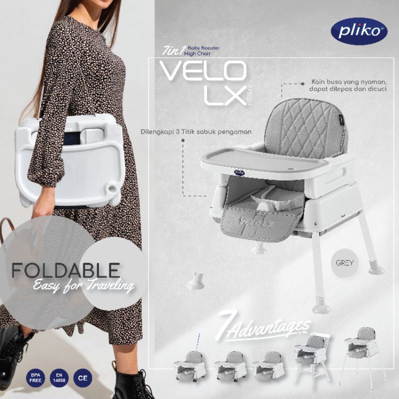 High Chair Pliko 7in1 Velo DX HC-566/ VELO LX HC-562 / Velo CX HC-565 / Velo LX 6in1 HC 560 /Kursi Makan Bayi