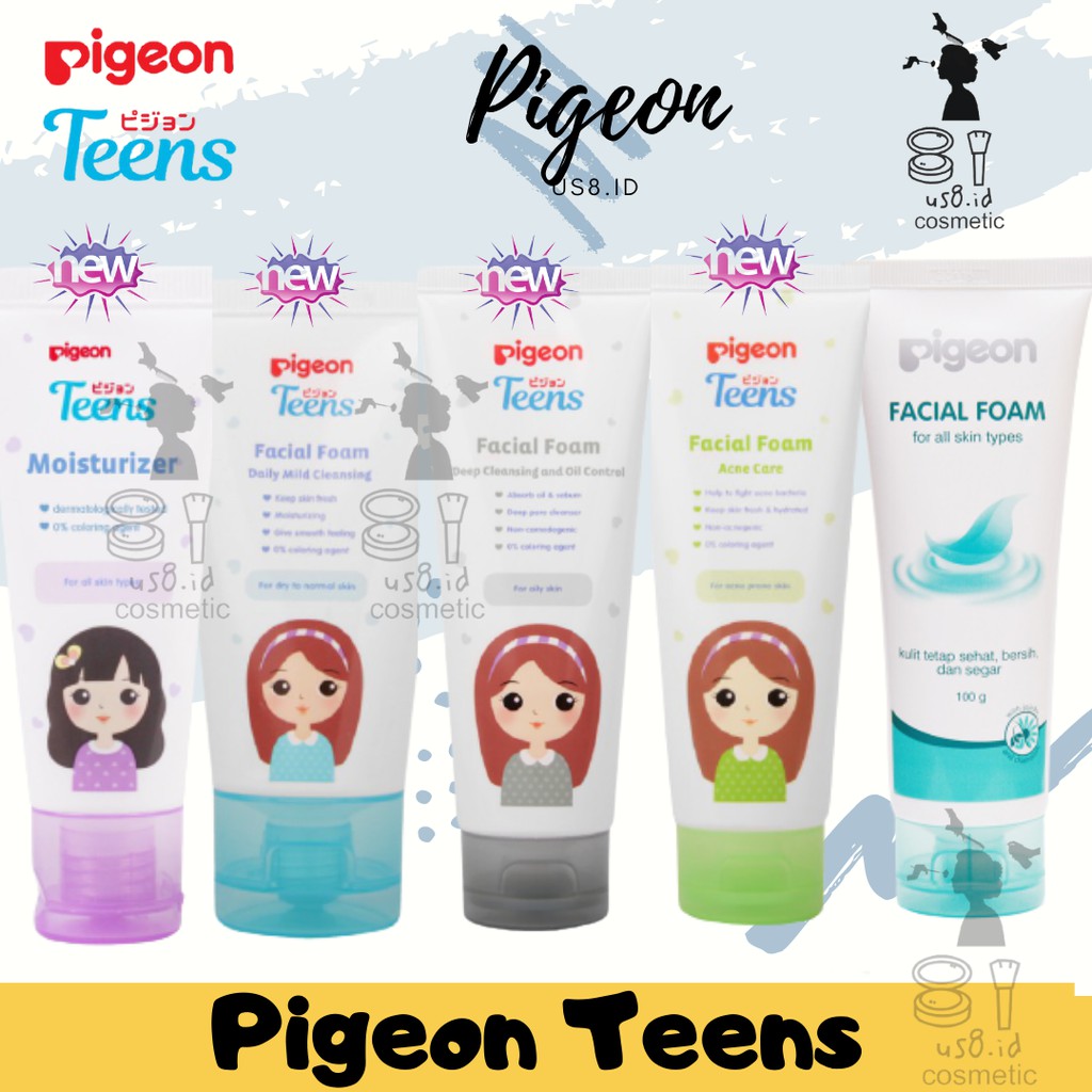 PIGEON TEENS Facial Foam 100g | 40g | Moisturizer | Face Powder 12g (✔️BPOM)