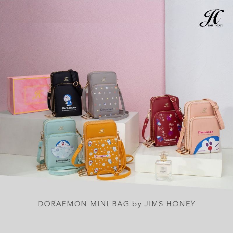 Doraemon Mini Bag Jims Honey Tas Slempang Wanita Jims Honey Murah Lucu 100% Original Free Box