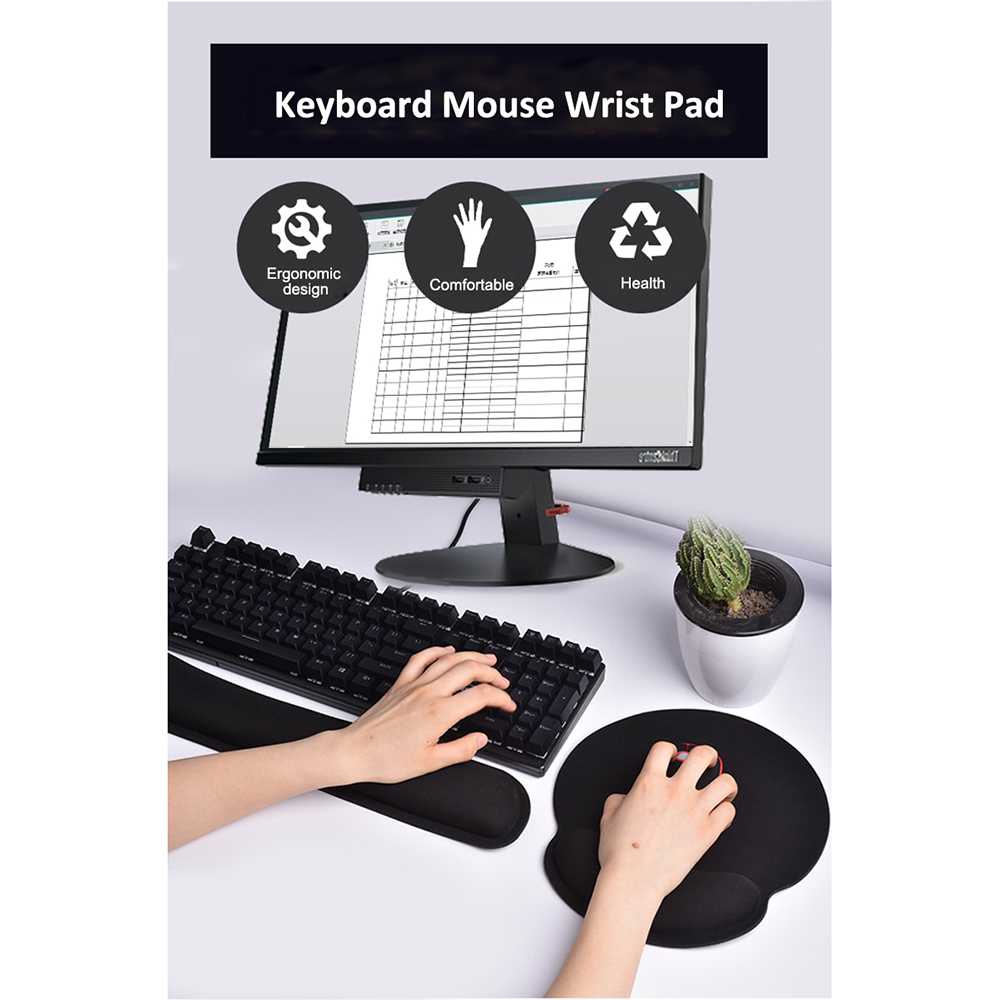 Sovawin Ergonomic Keyboard Pad Alas Tangan Memory Foam - SH-JPD