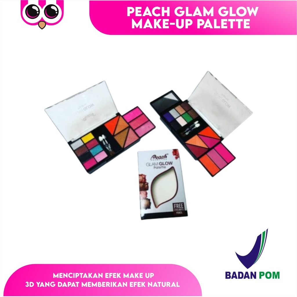 PEACH GLAM GLOW PALLETE EYESHADOW / MAKE UP COSMETICS BY PEACH