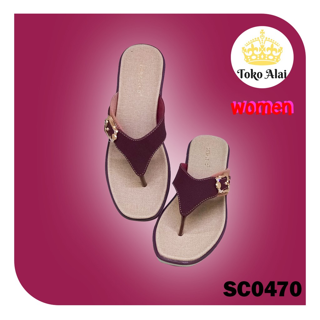 Sandal Jepit COBALENO CISEL04 Wedges Mewah Wanita Karir SC0470