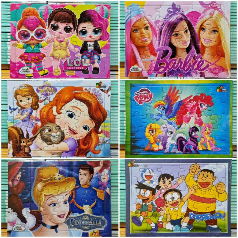 PUZZLE / PUZLE / PAZEL KARTON 30 KEPING MOTIF ANAK CEWEK - MAINAN EDUKASI ANAK
