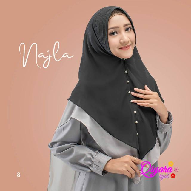 (BISA COD) Najla Khimar Pet Antem ORIGINAL Qiyara Hijab