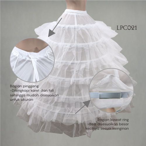 [BISA COD] PETTICOAT BALL GOWN PENGEMBANG ROK GAUN SUPER 6 RING LPC021