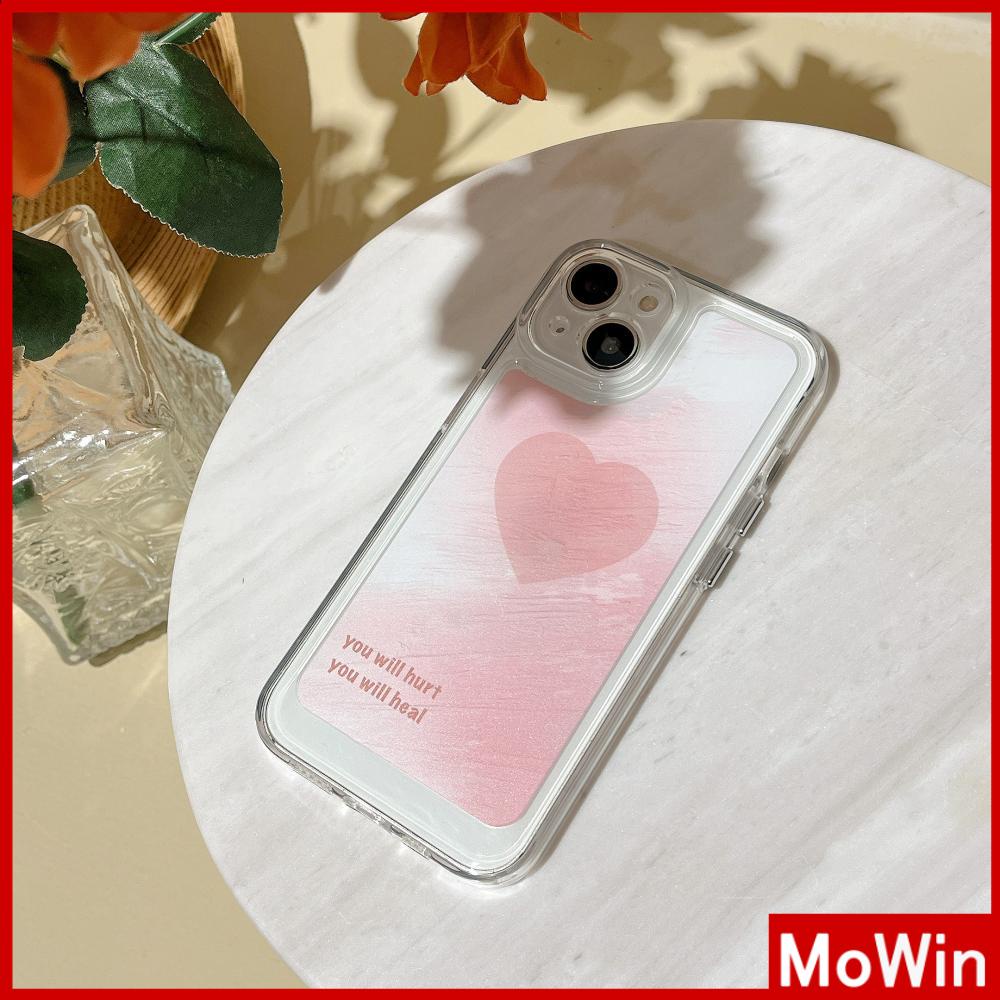 iPhone Case Silicone Soft Case Clear Case Thickened Shockproof Protection Camera Metal Button Pink Heart Compatible For iPhone 11 Pro Max 13 Pro Max 12 Pro Max 7Plus xr XS Max