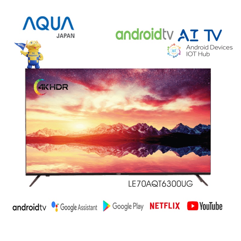 LED Aqua UHD 4K Smart Android Tv 70 Inch Digital Tv LE-70AQT6300UG