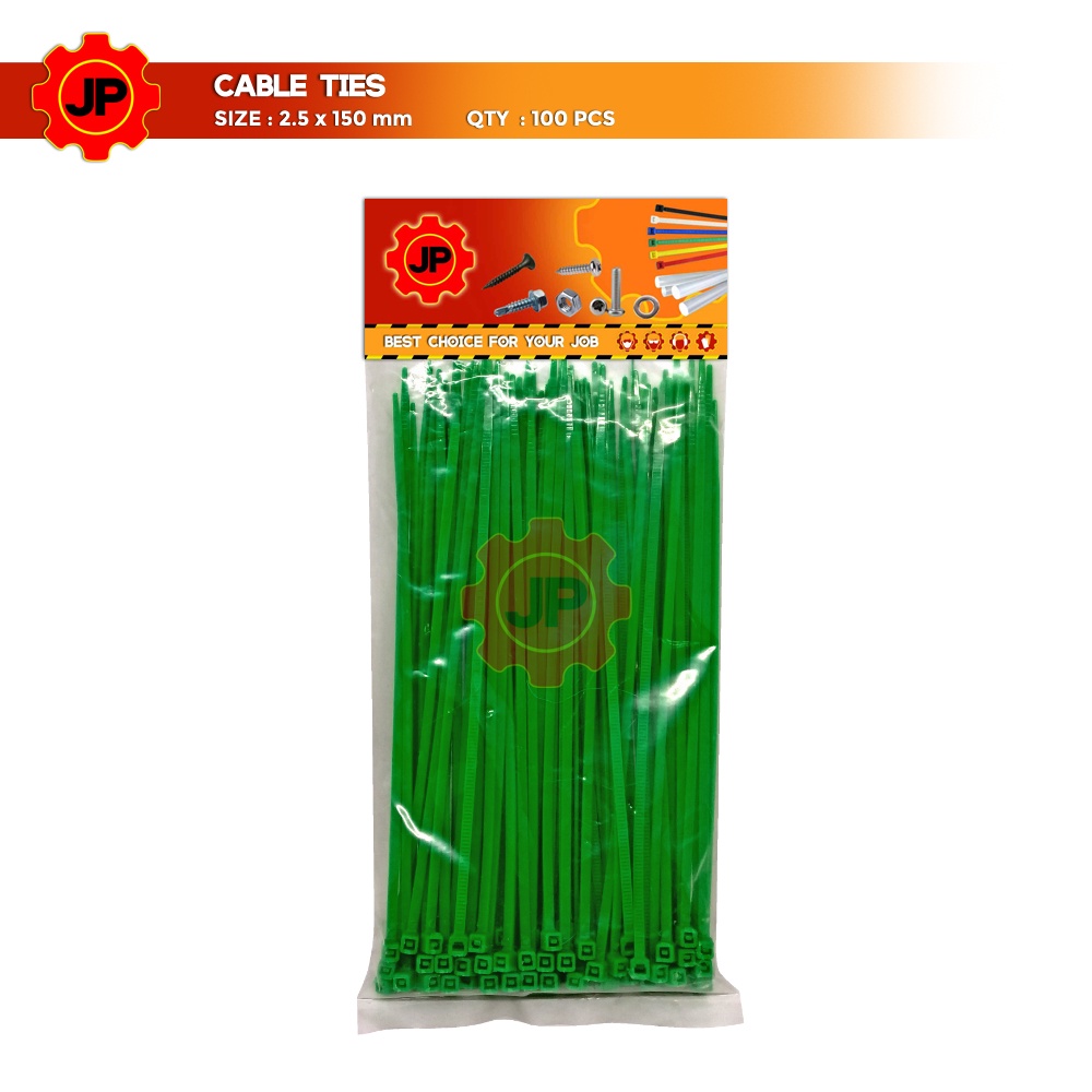 KABEL TIES 2.5 x 150 MM HIJAU - PENGIKAT KABEL TIS - CABLE TIE 100 PCS