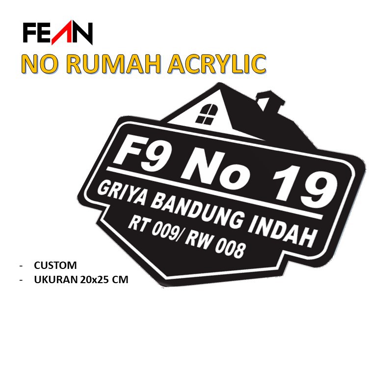 

NO RUMAH ACRYLIC CUSTOM 20 x 25 CM MURAH