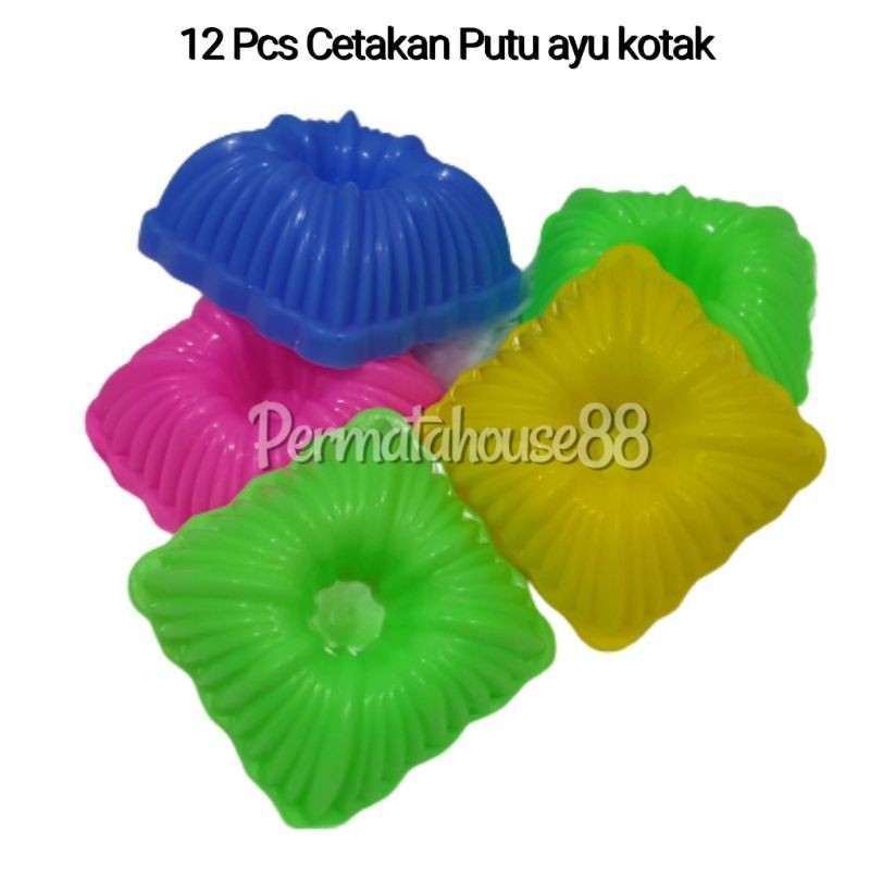 12 PCS Cetakan Kue Putu Ayu Kotak / Talam / Puding / Bolu