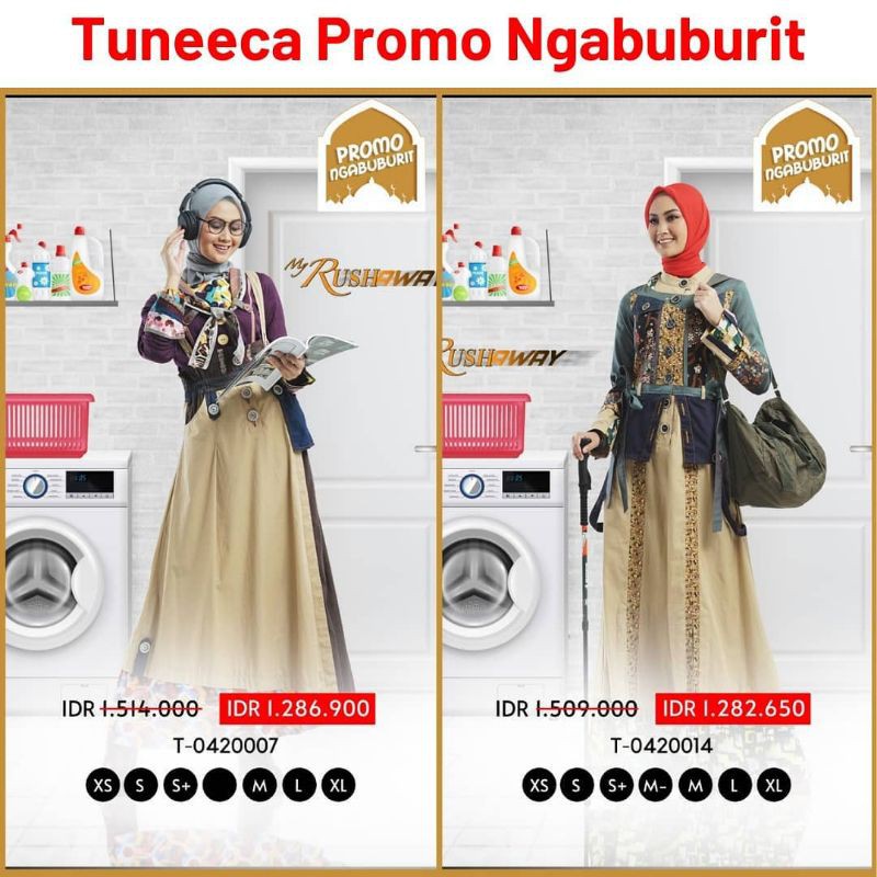Promo ngabuburit My rushaway flashsale gamis tuneeca