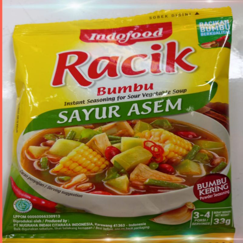 

indofood bumbu racik sayur asem netto 33 g