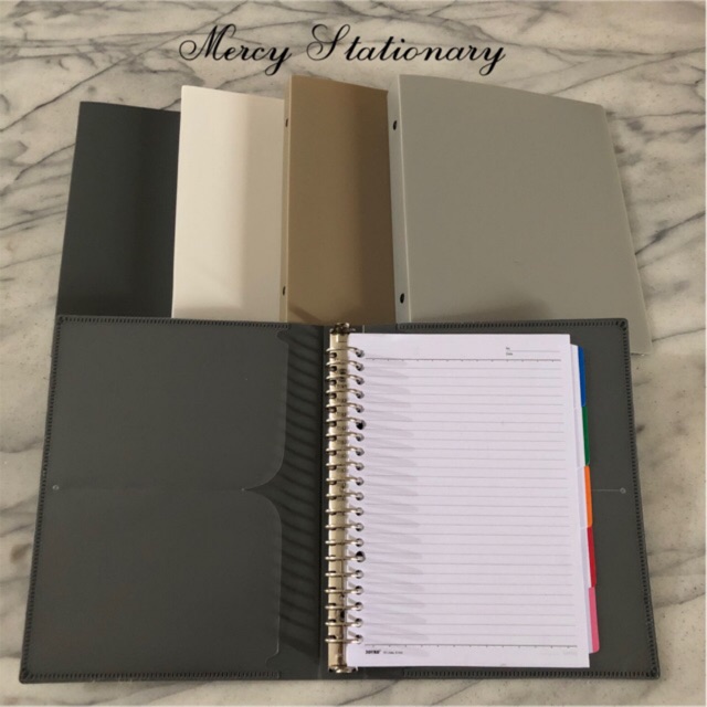 

Map Binder Note Joyko A5 - Loose Leaf Binder Dark Grey White Gold