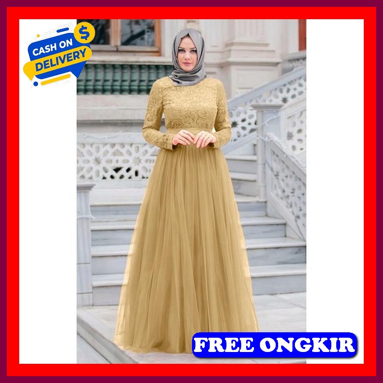 Gmis Muslimah Polos Gamis Remaja Kekinian Import Terbaru 2023 Gsmis Ko Almaer Baju Gamis Brukat Til