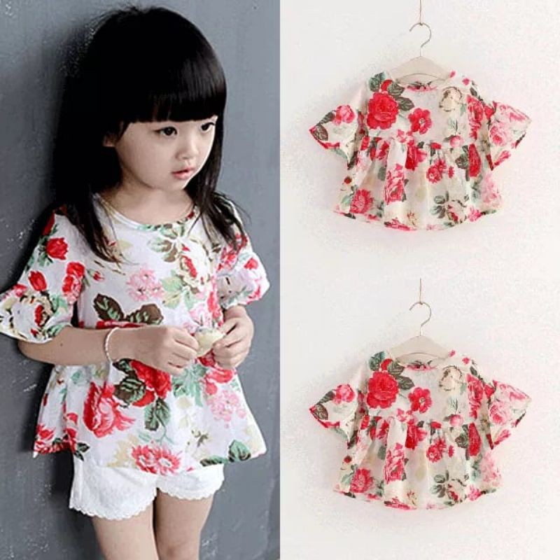 Top / Atasan Baby Doll Flower