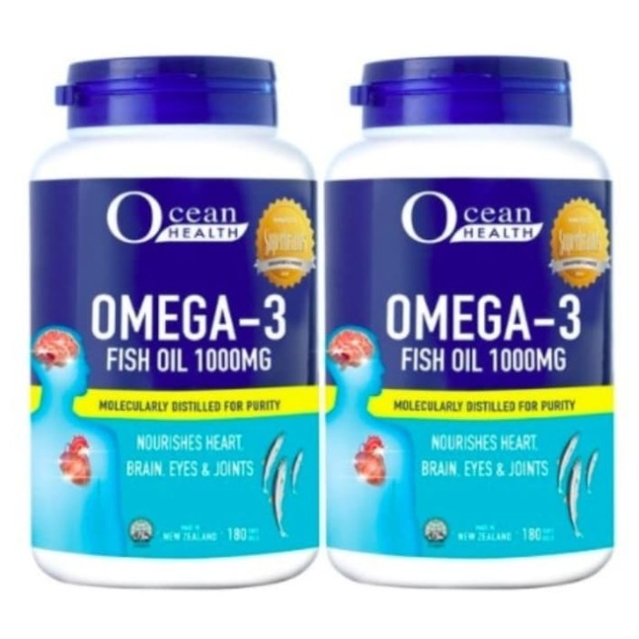 {cantikstore} OCEAN HEALTH - OMEGA 3 Fish Oil 1000mg 2 X 180 Soft gels Limited