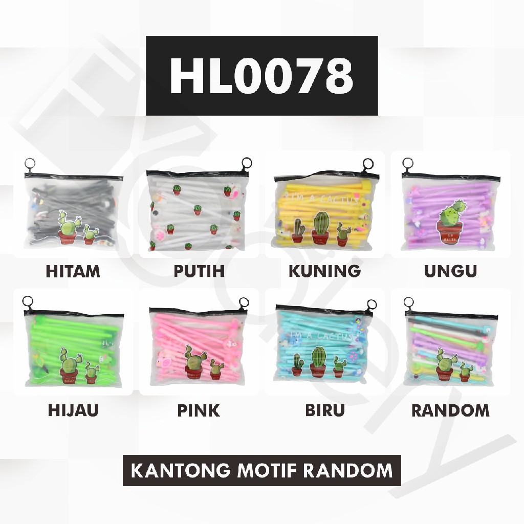 MOGYMOGY HL0078 Pena Karakter Set Pouch Isi 20 Pcs Tempat Pensil Transparan Zipper Bag